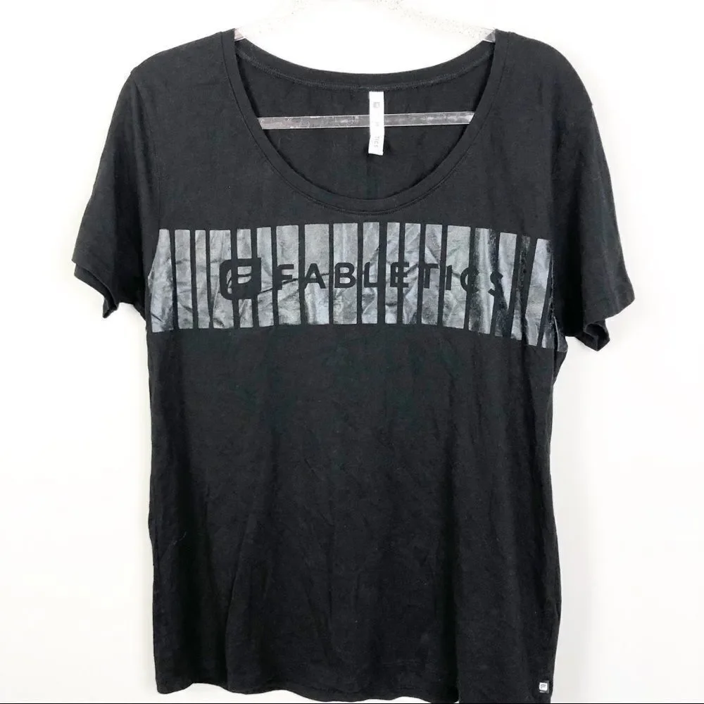 FABLETICS | Metallic Foil Graphic Tee Black Large